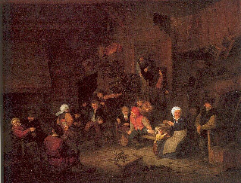 Ostade, Adriaen van Villagers Merrymaking at an Inn Germany oil painting art
